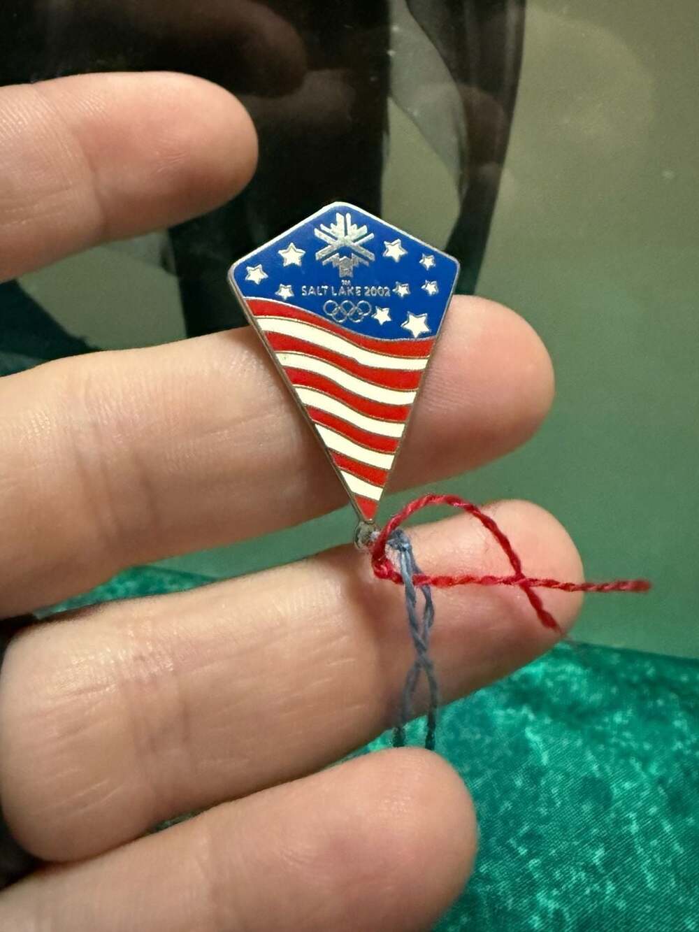 2002 Salt Lake Winter Olympics Enamel Pin Kite Shape